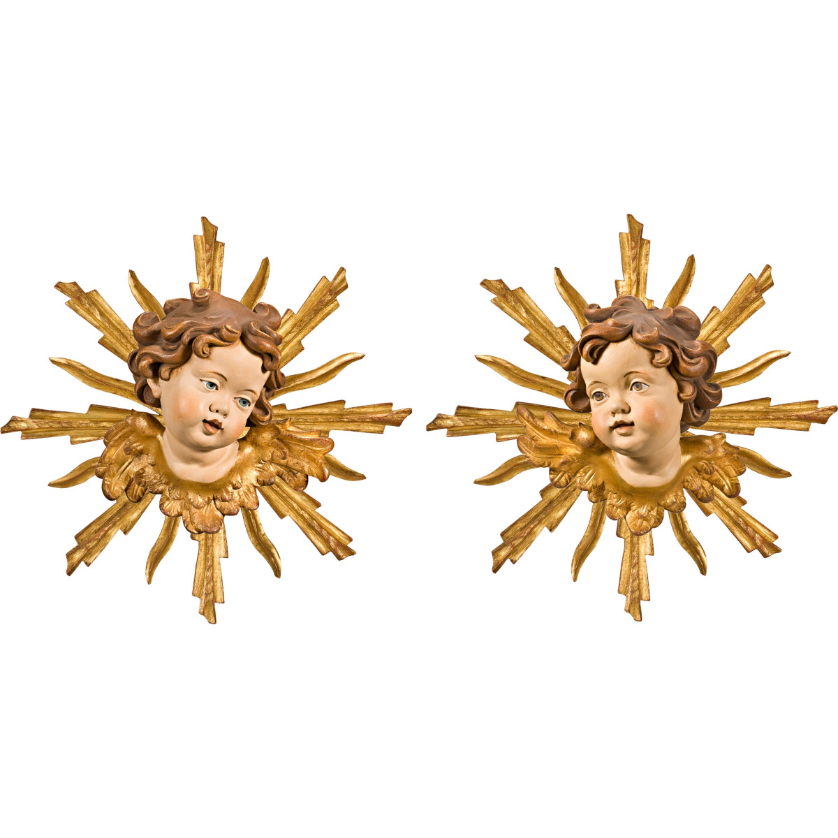 Pareja de querubínes con aureola